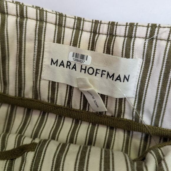 Mara Hoffman Lici Linen Skirt High Waisted Striped Button Front Size 2 Preowned - Picture 8 of 8